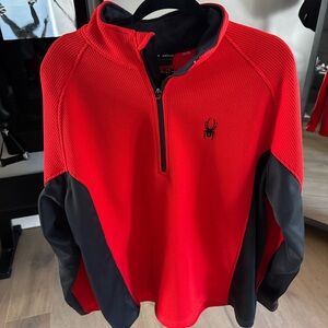 Spyder Red and Black Quarter-Zip Pullover